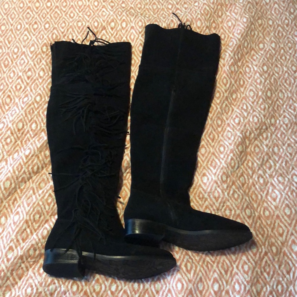 Steve Madden OTK fringe boot